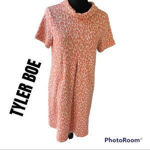 Tyler Boe Orange Leopard Print Kristen Knit Dress